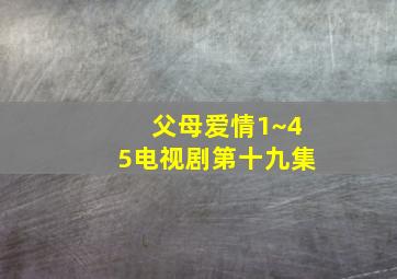 父母爱情1~45电视剧第十九集