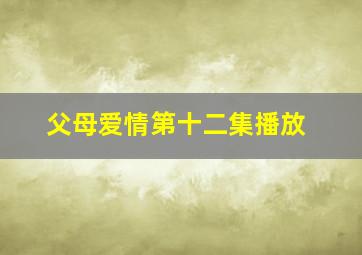 父母爱情第十二集播放