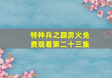 特种兵之霹雳火免费观看第二十三集