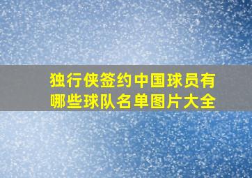 独行侠签约中国球员有哪些球队名单图片大全