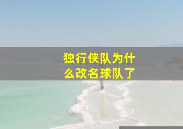 独行侠队为什么改名球队了