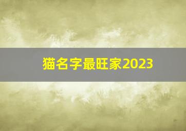 猫名字最旺家2023