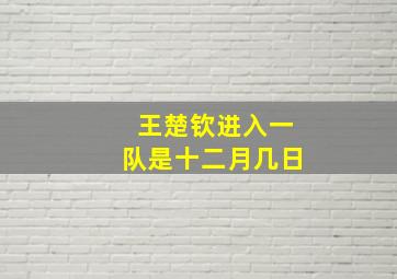 王楚钦进入一队是十二月几日