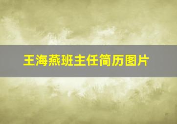 王海燕班主任简历图片