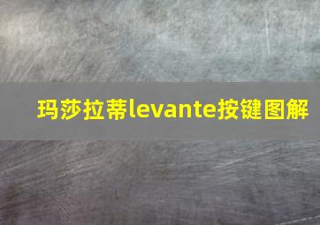 玛莎拉蒂levante按键图解