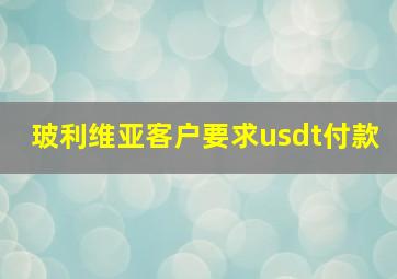 玻利维亚客户要求usdt付款