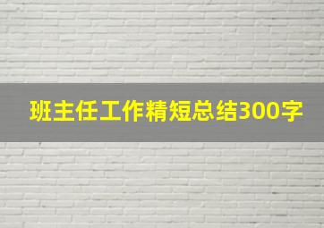 班主任工作精短总结300字