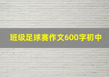 班级足球赛作文600字初中