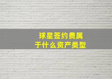 球星签约费属于什么资产类型