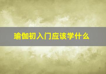 瑜伽初入门应该学什么