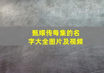 甄嬛传每集的名字大全图片及视频