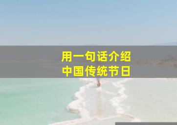 用一句话介绍中国传统节日