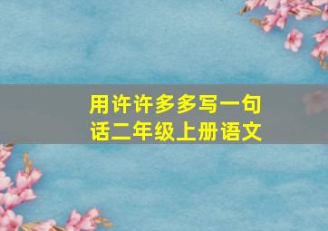 用许许多多写一句话二年级上册语文