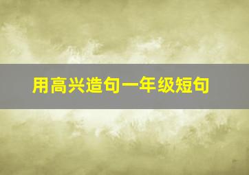 用高兴造句一年级短句