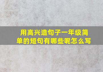 用高兴造句子一年级简单的短句有哪些呢怎么写