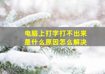 电脑上打字打不出来是什么原因怎么解决