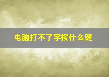 电脑打不了字按什么键