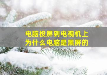 电脑投屏到电视机上为什么电脑是黑屏的