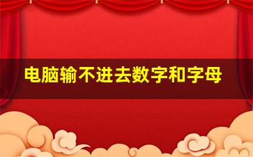 电脑输不进去数字和字母