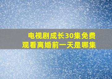 电视剧成长30集免费观看离婚前一天是哪集