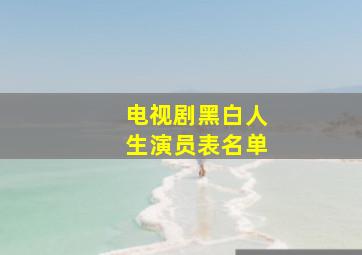 电视剧黑白人生演员表名单