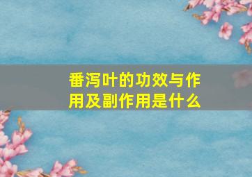 番泻叶的功效与作用及副作用是什么