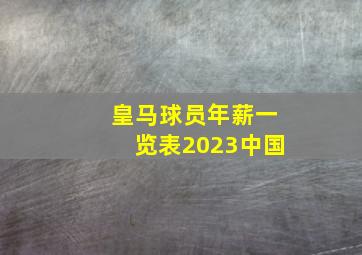 皇马球员年薪一览表2023中国