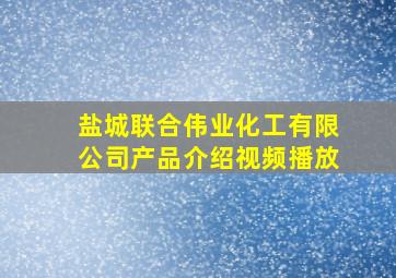 盐城联合伟业化工有限公司产品介绍视频播放