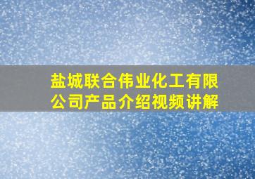 盐城联合伟业化工有限公司产品介绍视频讲解