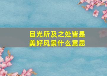 目光所及之处皆是美好风景什么意思