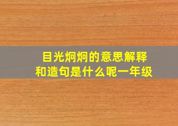 目光炯炯的意思解释和造句是什么呢一年级