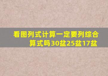 看图列式计算一定要列综合算式吗30盆25盆17盆