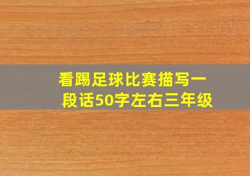 看踢足球比赛描写一段话50字左右三年级