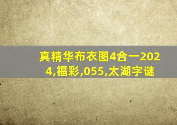 真精华布衣图4合一2024,福彩,055,太湖字谜