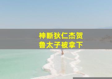 神断狄仁杰贺鲁太子被拿下