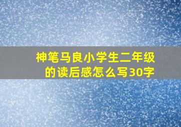 神笔马良小学生二年级的读后感怎么写30字