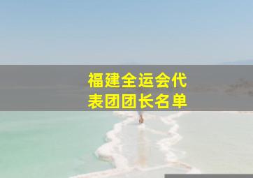 福建全运会代表团团长名单