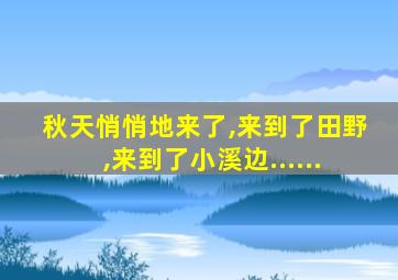 秋天悄悄地来了,来到了田野,来到了小溪边......