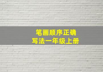 笔画顺序正确写法一年级上册