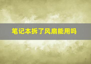 笔记本拆了风扇能用吗