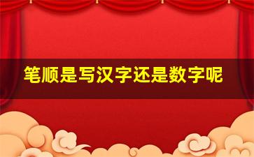 笔顺是写汉字还是数字呢