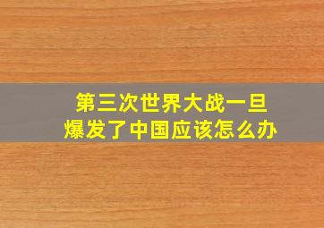 第三次世界大战一旦爆发了中国应该怎么办