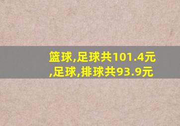 篮球,足球共101.4元,足球,排球共93.9元