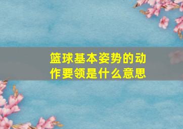 篮球基本姿势的动作要领是什么意思