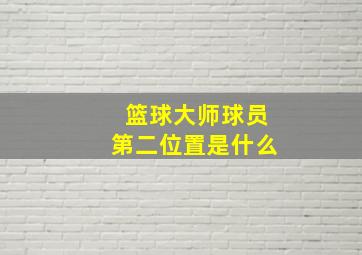 篮球大师球员第二位置是什么