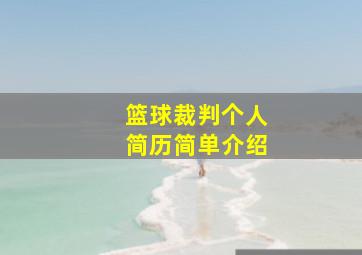 篮球裁判个人简历简单介绍