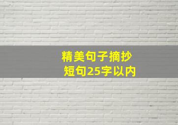 精美句子摘抄短句25字以内