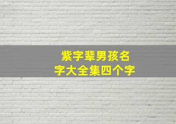 紫字辈男孩名字大全集四个字