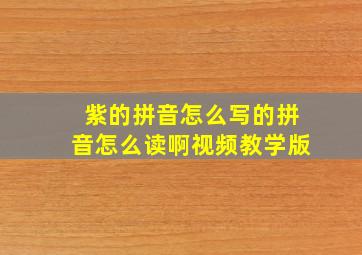 紫的拼音怎么写的拼音怎么读啊视频教学版