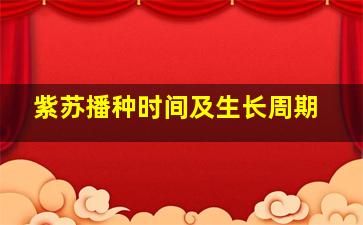 紫苏播种时间及生长周期